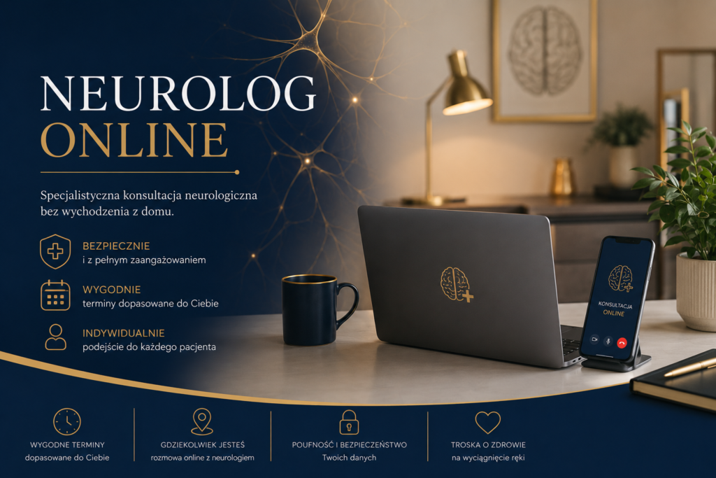 Neurolog online Warszawa – konsultacja neurologiczna online dla pacjentów z całej Polski, umożliwiająca ocenę objawów, omówienie wyników badań oraz planowanie dalszego leczenia.